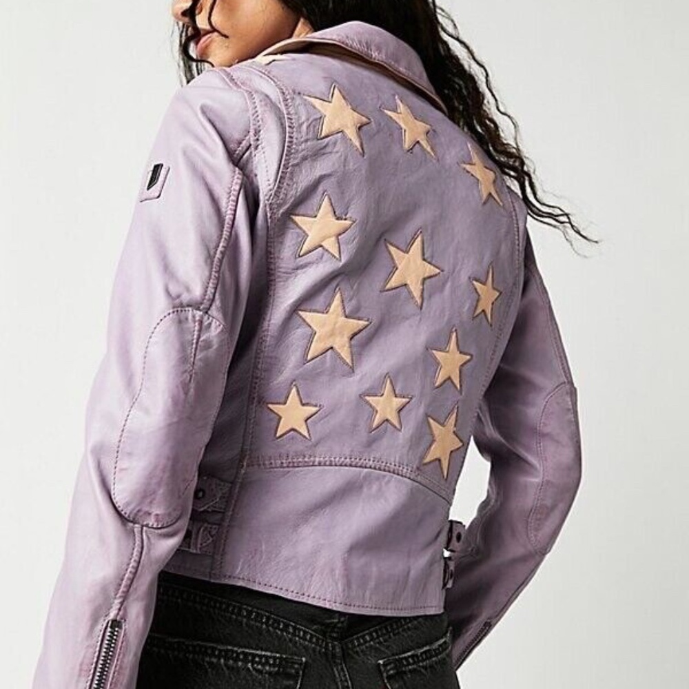 Free People - Christy Moto Jacket - Lavender - Medium